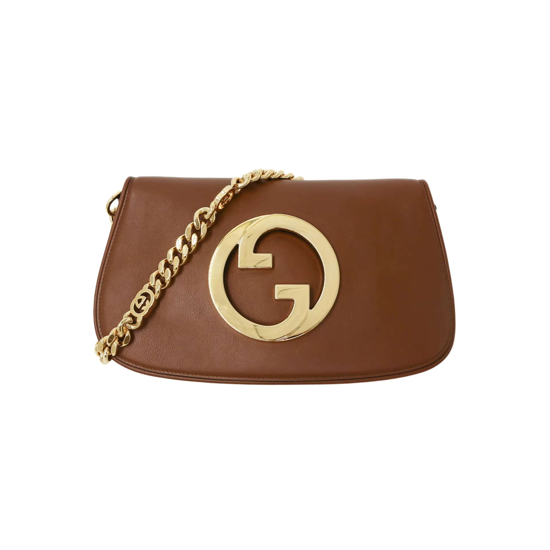 [Gucci-28416] Gucci Blondie Small Brown Calfskin Chain Shoulder Bag 699268