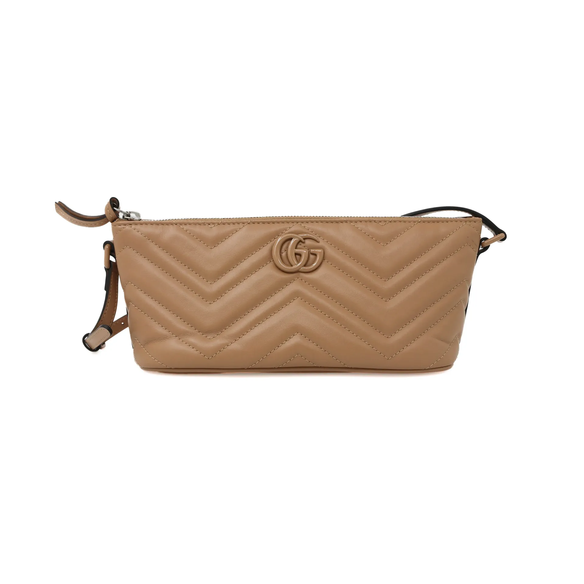 Gucci GG Marmont Boat Leather Shoulder Bag Beige 739166