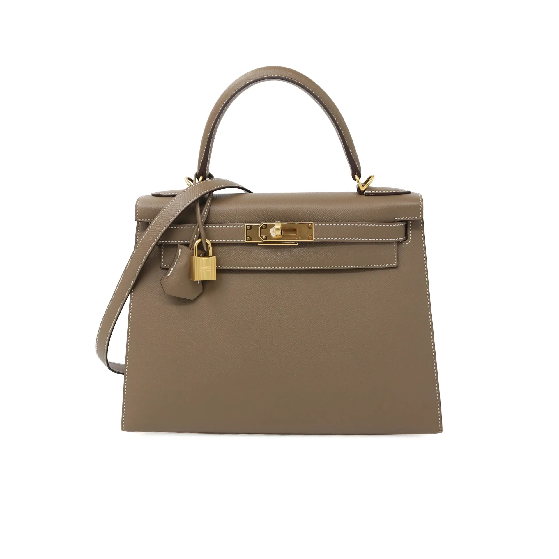 Hermes Kelly 28 Etoupe Epsom Leather C Stamp 2018