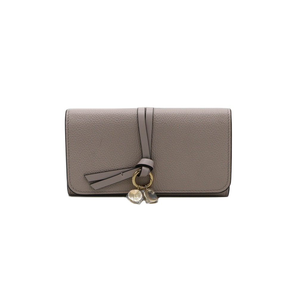 Chloe-11361 Alphabet Long Flap Wallet in Light Grey Luxury