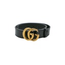 Gucci Leather Slim Black Belt with Double G Buckle 95 38 414516