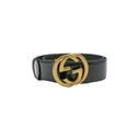 Gucci Interlocking G Buckle Wide Belt 763389 Size 85 34