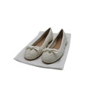 Christian Dior Ballet Flat White Quilted Cannage Calfskin Size 38