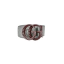 Gucci Silver Leather Belt 564291 In Size 75 30