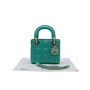 Christian Dior Cannage Lambskin Mini Lady Dior Bag Cobalt Green 