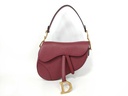 Christian Dior Grained Calfskin Medium Dior Saddle Shoulder Bag Red