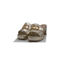 Christian Dior 30 Montaigne Heeled Slide Gold Calfskin Size 39
