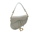 Christian Dior Medium Grained Calfskin Saddle Bag White