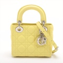 Christian Dior Lady Dior Cannage Yellow Leather Handbag