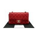 Chanel Lambskin Quilted Mini Rectangular Flap Red