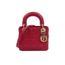 Christian Dior Lambskin Cannage Mini Lady Dior Fuchsia