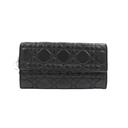 Christian Dior Lambskin Cannage Lady Dior Wallet On Chain Black