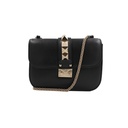 Valentino Garavani Vitello Small Glam Lock Rockstud Flap Black
