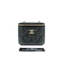 Chanel Lambskin Quilted My Chanel Lady Vanity Case With Chain Black