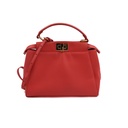 Fendi Nappa Stacked Bar Mini Peekaboo Iconic Satchel Lampone