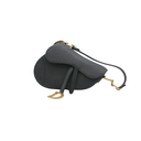Christian Dior Grained Calfskin Saddle Bag Black