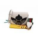 Gucci  X Adidas Textured Calfskin Web Mini Horsebit 1955 Shoulder Bag White 658574