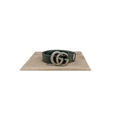 Gucci Leather Slim Black Belt with Double G Buckle 75 30 414516