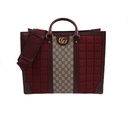 Gucci Large Tote Bag With Double G In GG Canvas Red