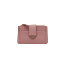 Prada Saffiano And Smooth Leather Card Holder Pink