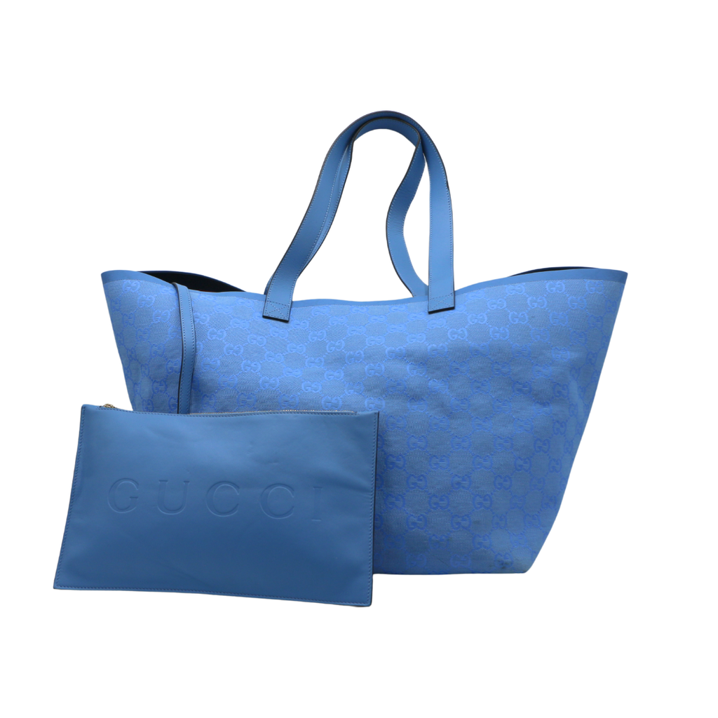 Gucci Tortissima Medium Tote Blue 788203 - Luxury Designer Handbag