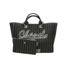Chanel Deauville shopping bag in Black& White canvas and black leather