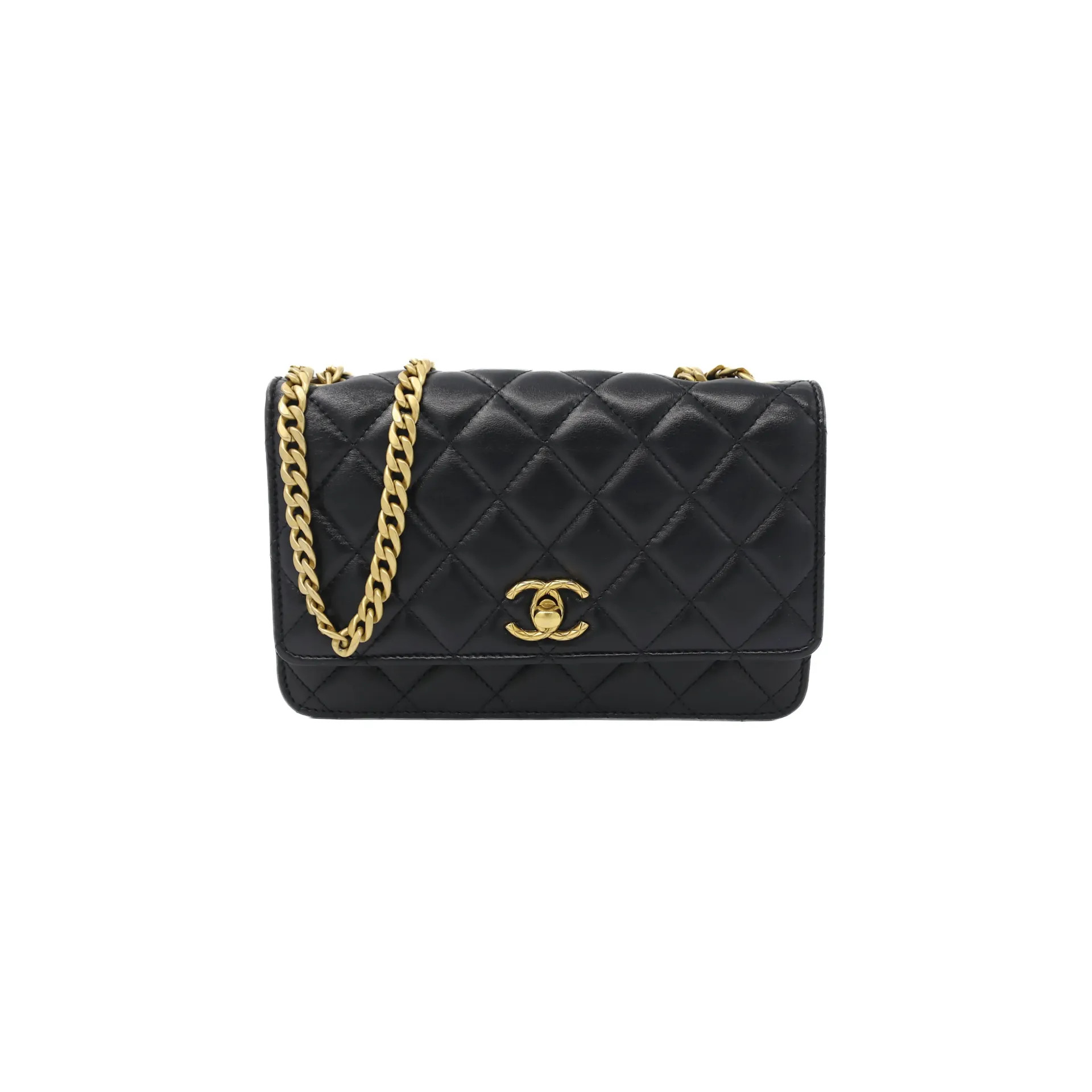 Chanel Lambskin Wallet on Chain Black 