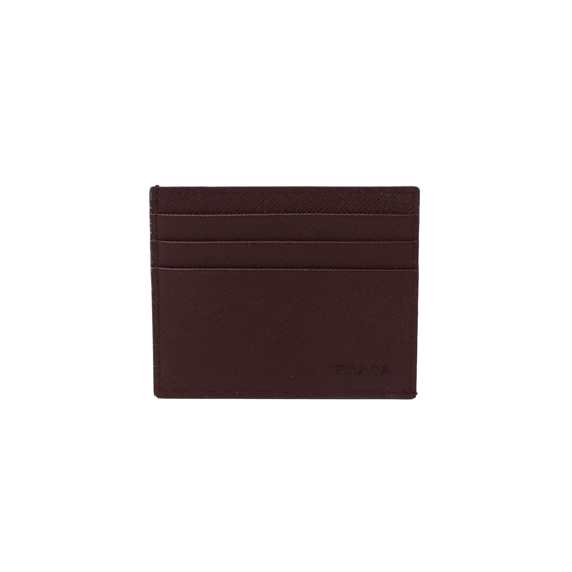 Prada Saffiano Burgundy Card Holder