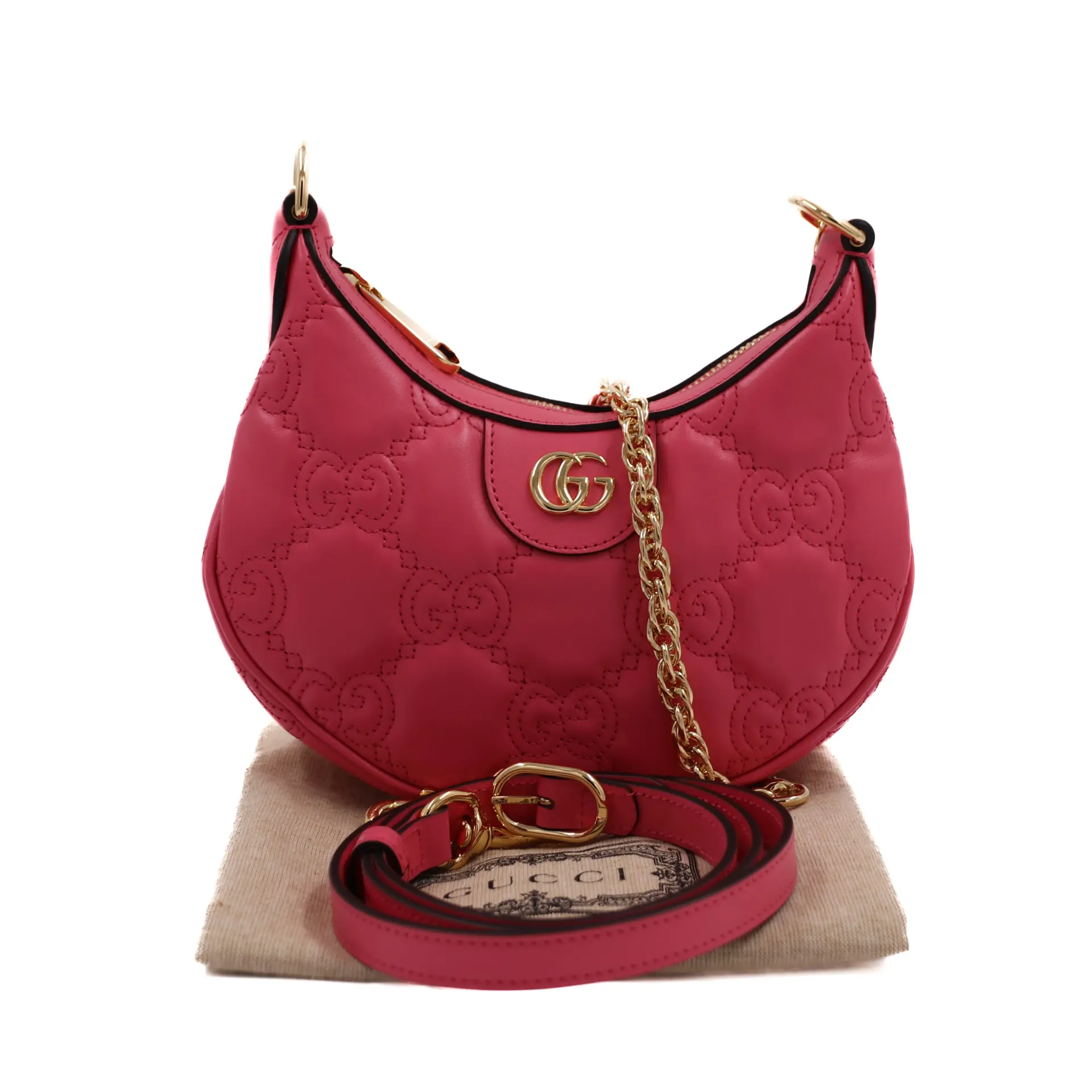 Gucci GG Matelasse Mini Pink Shoulder Bag 739736