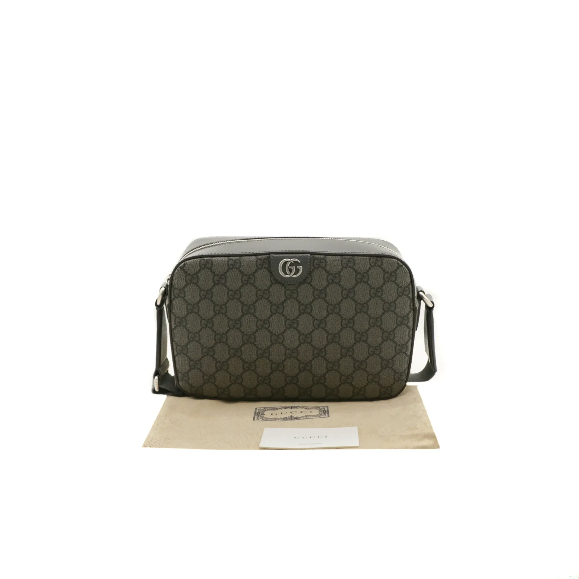 Gucci Ophidia Medium GG Grey and Black Crossbody Bag