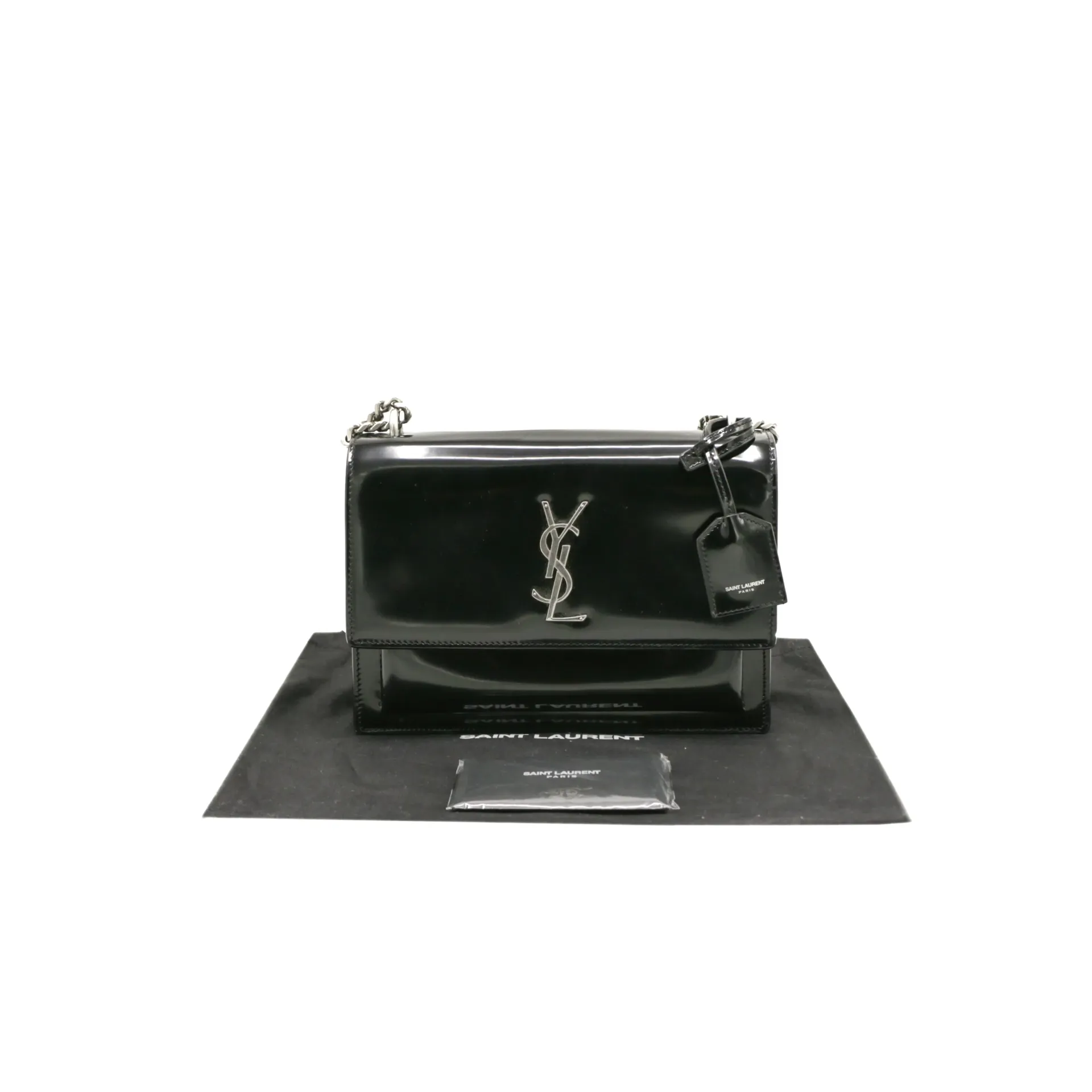 Yves Saint Laurent Sac de Jour Black Patent Leather Tote Bag