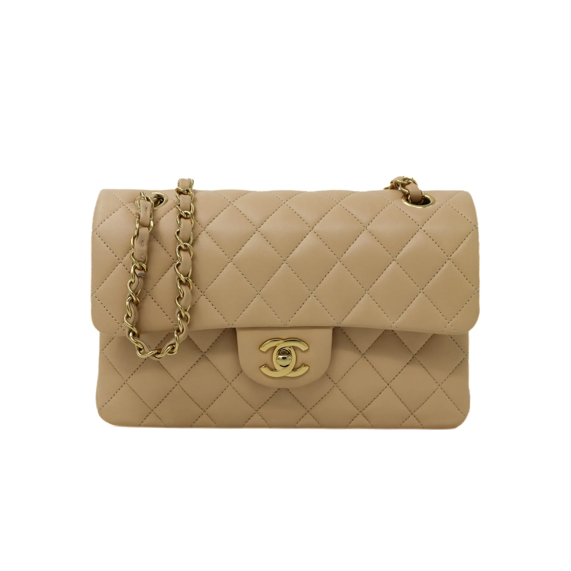 Chanel Classic Double Flap Medium Lambskin Beige