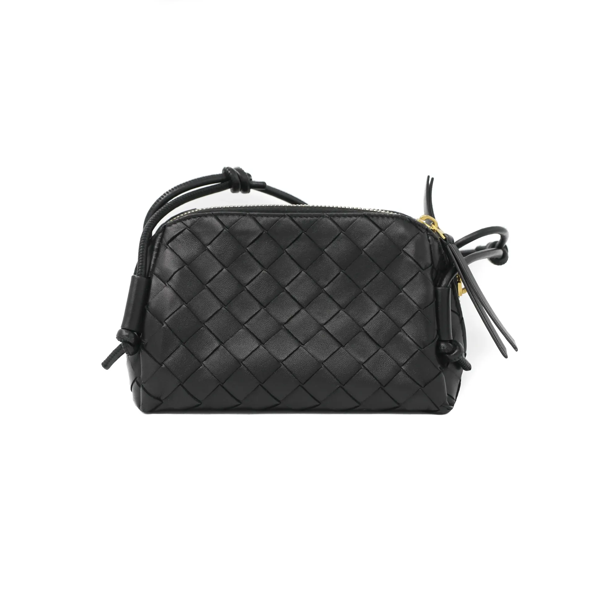Bottega Veneta Nappa Intrecciato Loop Baguette Bag Black